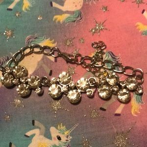 Silver bracelet with white rhinestones!